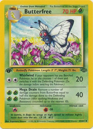 Butterfree - 33/64 - Uncommon - 1st Edition Butterfree - 33/64 - Uncommon - 1st Edition