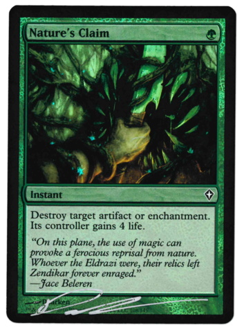 Natures Claim - Foil - Worldwake - Signed by artist Daarken