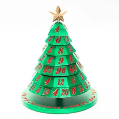 Aluminum Christmas Tree 7 Dice Set - Green