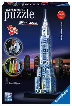 216 piece puzzle: Chrysler Building Night Edition