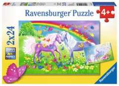 2 x 24 piece puzzles: Rainbow Horses