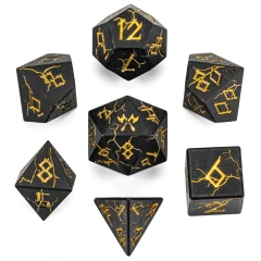 Matt Black with Gold Metal Barbarian Dice Set