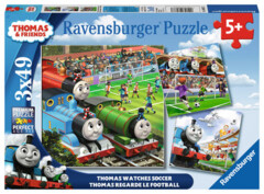 3 x 49 piece puzzle: Thomas Watches Soccer