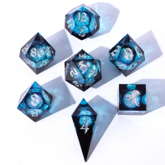 Twilight Azure Sharp Edge Liquid Core Dice Set