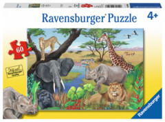 60 piece puzzle:  Safari Animals