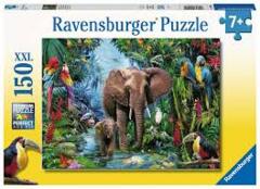 100 Piece XXL Puzzle: Elephants at the Oasis Puzzle