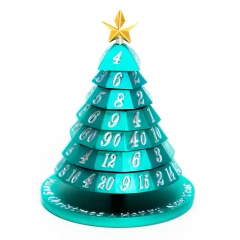 Aluminum Christmas Tree 7 Dice Set - Forest Cyan