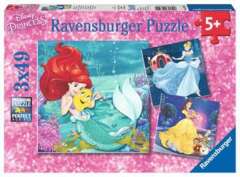 3 x 49 piece puzzle: Princesses Adventure