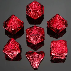 Druid Metal Dice Set 7 Ruby Red