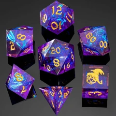 Purple Captured Magic Resin Dice Set