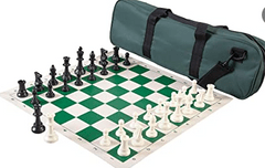 Chess: Pro Chess Tournament Set with Triple-Weight Pieces (4` King)