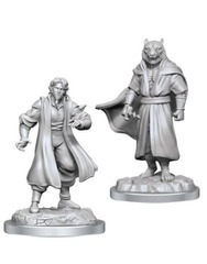 Critical Role Unpainted Miniatures: W03 Male Human Sorcerer Merchant & Tiger Demon