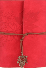 Leaf Leather Journal-Red