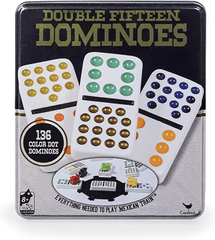 Double Fifteen Dominoes Set Color Dot Classic Board Game