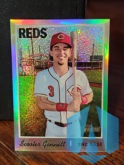 2019 Topps Heritage Chrome Refractor 187/570 Scooter Gennett #THC-466 Reds