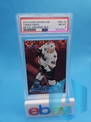 2013-14 Fleer Showcase Metal Universe #MU24 Tomas Hertl Red RED /75 PSA 8