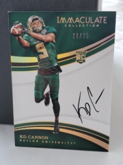 2017 Panini Immaculate Collegiate Rookie Auto 10/25 KD Cannon #110 RC Baylor U