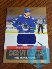 2021-22 Upper Deck Series 1 Debut Dates Jersey Nils Hoglander #DD-17