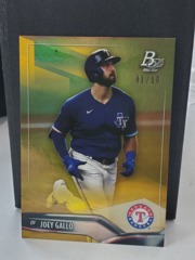 2021 Topps Bowman Platinum Joey Gallo #8 Gold 41/50 Texas Rangers