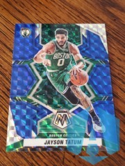 2022-23 Panini Mosaic Jayson Tatum #112 Blue Green Prizm 25/99 SP Celtics