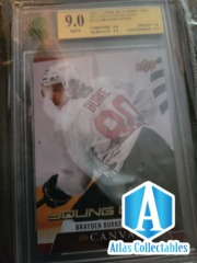 2020-21 UD Canvas #C220 Brayden Burke YG Young Guns - MNT 9 GRADED