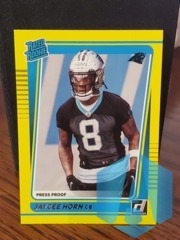 2021 Panini Donruss Rated Rookie Press Proof Yellow Jaycee Horn #329 Rookie RC