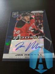 2013-14 Panini Dual RC Class 14 Cracked Ice Black Jon Merrill Rookie Auto #368