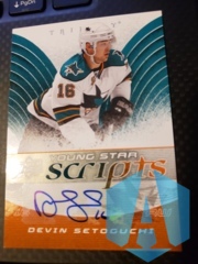 2008-09 Upper Deck Trilogy Young Star Scripts Devin Setoguchi #YS-DS Auto