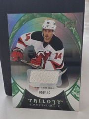 2015-16 UD Trilogy Debut Year Green Rainbow Foil 059/110 Adam Henrique #53