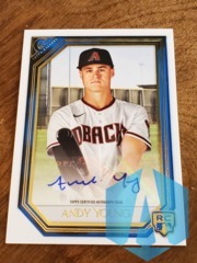 2021 Topps Gallery Andy Young #RA-AY Auto Rookie Diamondbacks 45/50 Blue