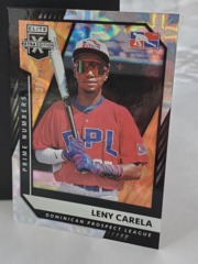 2021 Panini Elite Extra Edition Prime Numbers Scope #184 Leny Carela 28/51 Phillies