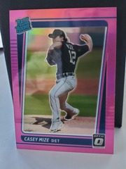 2021 Panini Donruss Optic Rated Rookie Pink Prizm Casey Mize #39 Detroit