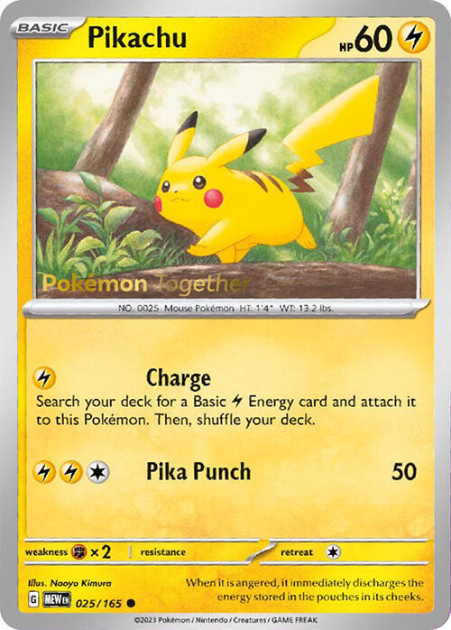 Pikachu - SEALED - Pokemon Together Stamped Promo - 025/165