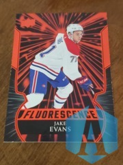 2020-21 Upper Deck Fluorescence Red Jake Evans #F12 Montreal Canadiens