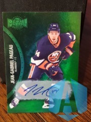 2021-22 Skybox Metal Universe Alternate Jersey Green 10/10 Jean-Gabriel Pageau Auto