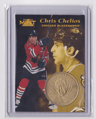 1997-98 Pinnacle Mint Collection Coin & Card Die Cut #22 of 30 Chris Chelios Blackhawks