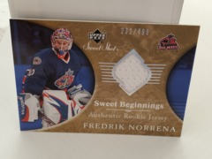 2006-07 UD Sweet Shot Beginnings #118 Fredrik Norrena RC Jersey 232/499