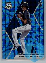 2021 Panini Mosaic Triston McKenzie Reactive Blue #276 Rookie Cleveland Indians