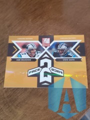 2005 Donruss Elite Face 2 Face Gold 0681/1000 Jake Delhomme Steve Smith #CB-24