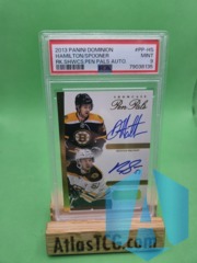 13-14 Panini Dominion #PP-HS Pen Pals DOUGIE HAMILTON /RYAN SPOONER /99 PSA 9 Graded