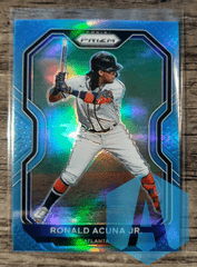 2021 Panini Prizm Carolina Blue Parallel #7 Ronald Acuna Jr. Atlanta Braves