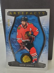 2023-24 Upper Deck Artifacts Seth Jones #21 Yellow Foil 05/50 Blackhawks