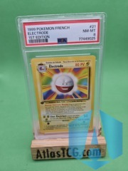 Électrode French 1st Edition Base Set Pokemon Card 21/102 PSA 8