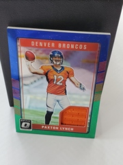 2016 Donruss Optic Rookie Threads Blue and Green Paxton Lynch #DRT-PL Jersey Denver Broncos