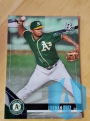 2021 Bowman Platinum Jordan Diaz #TOP-41 Green Ice Foil 026/299 Oakland Athletics