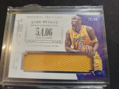 2014-15 PANINI NATIONAL TREASURES #T-KB KOBE BRYANT GAME-WORN JERSEY