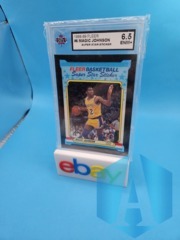 1988-89 Fleer Magic Johnson #6 Super Star Sticker Lakers HOF KSA 6.5