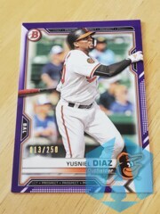 2021 Bowman Prospects Purple Border 013/250 Yusniel Diaz #BP-76
