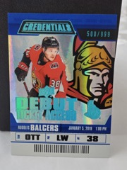 2019-20 UD Credential 500/999 Debut Ticket Access Blue Rudolfs Balcers #85