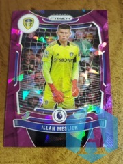 2021-22 Panini Prizm Illan Meslier #211 Leeds United Purple Cracked Ice 39/49